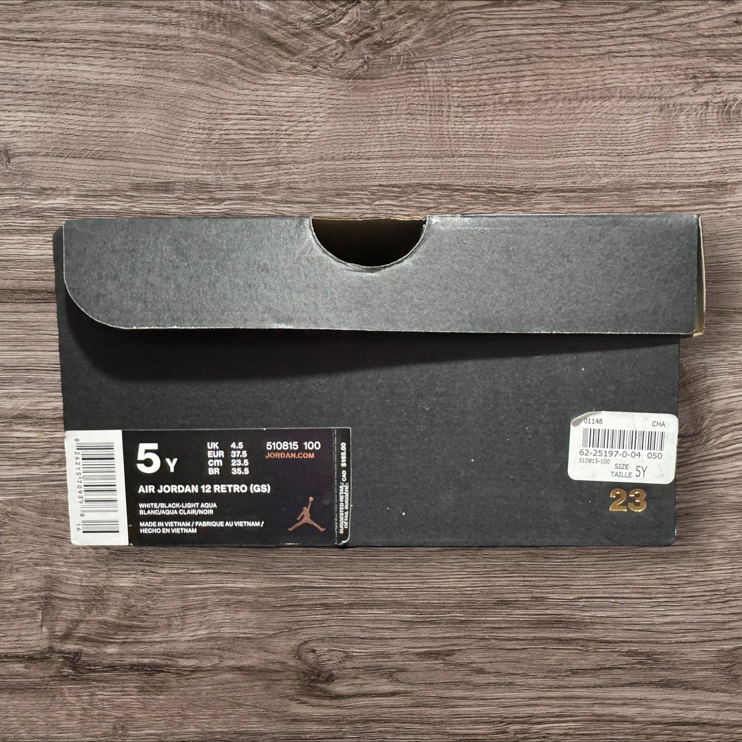 DS GS Jordan 12 Light Aqua Size 5Y (510815 100)