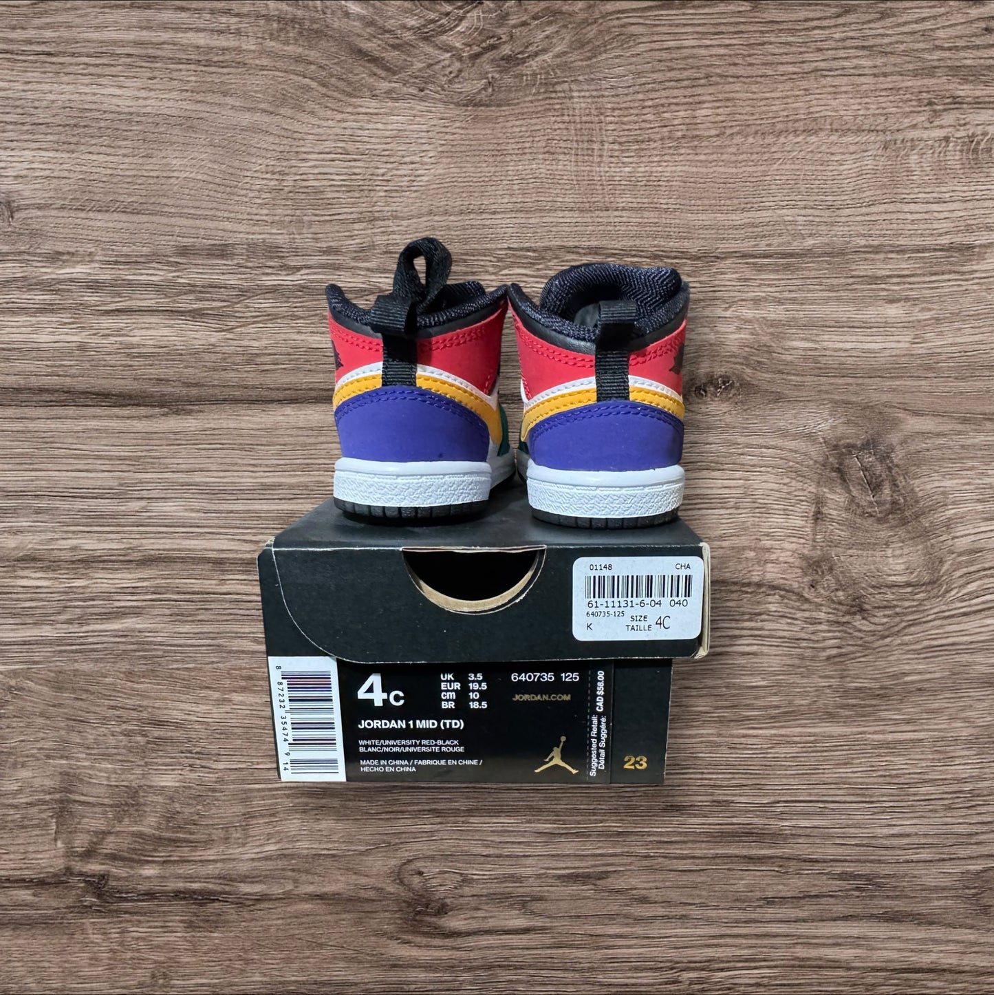 DS Infant Jordan 1 Mid Multi-Color Size 4C (640735 125)