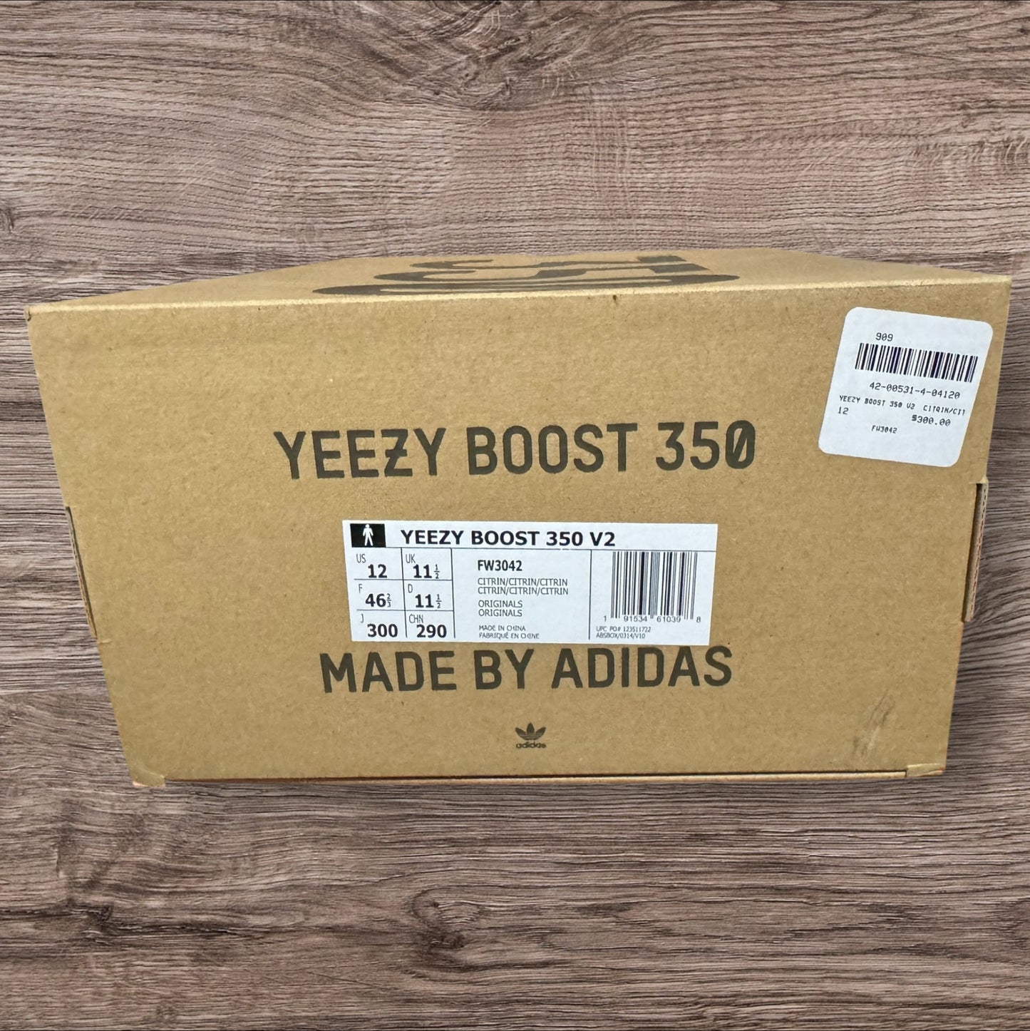 Adidas Yeezy 350 V2 Citrin Non Reflective Size 12 (FW3042)