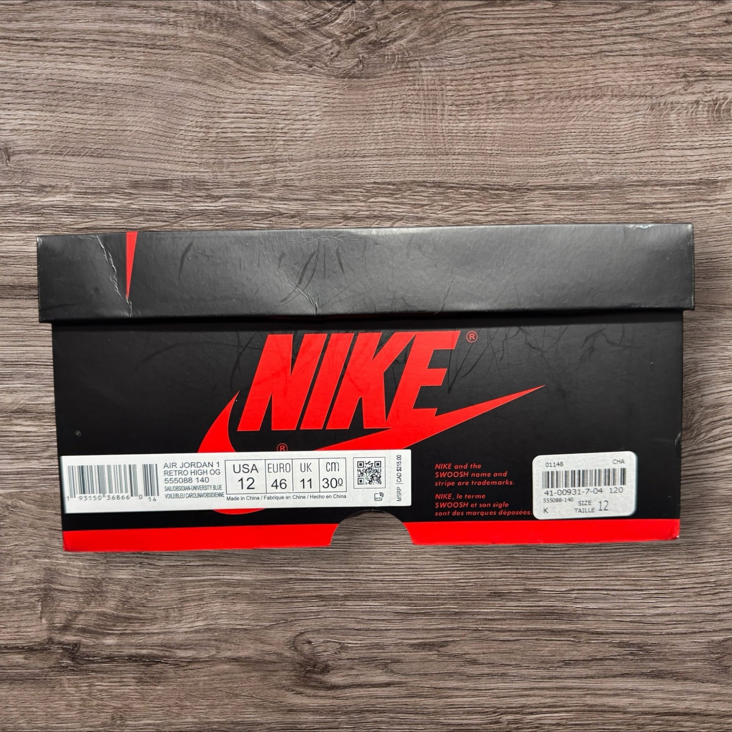 Jordan 1 High Obsidian Size 12 (555088 140)