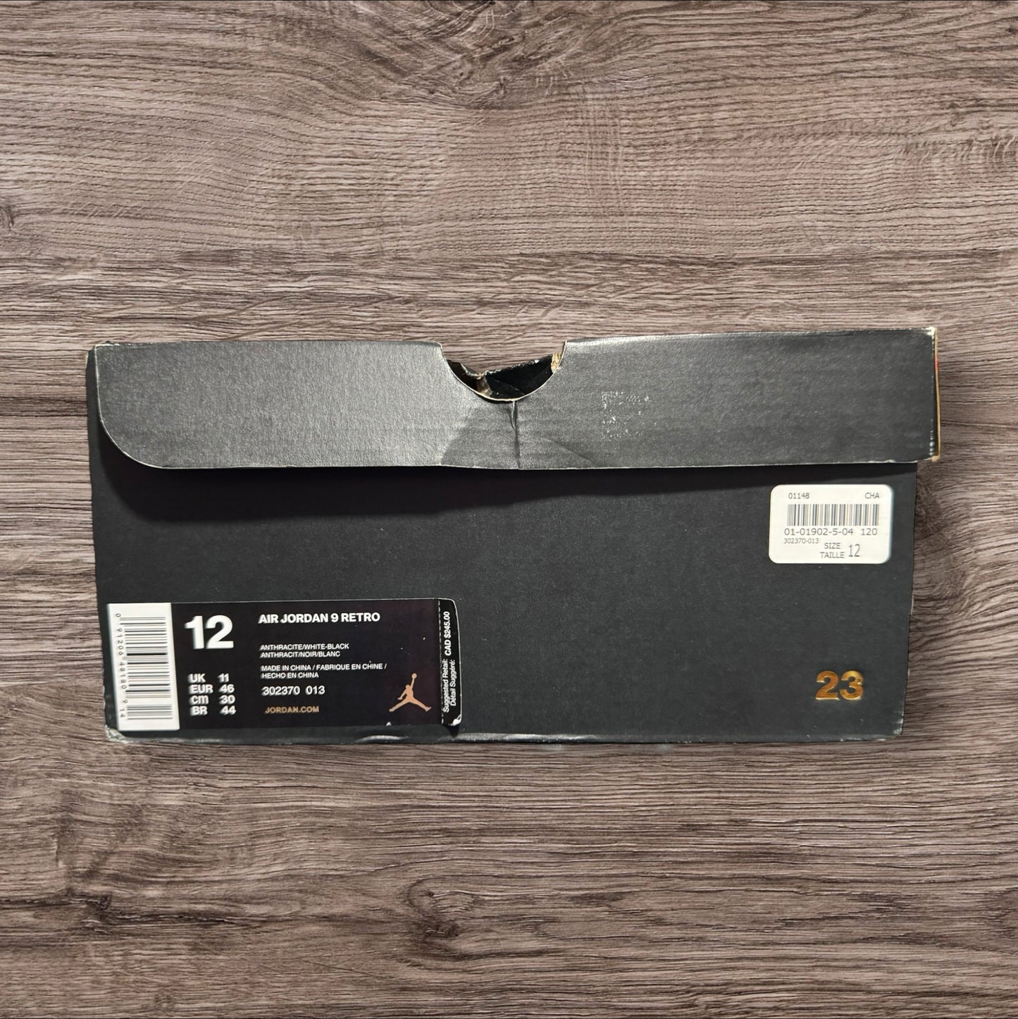 Jordan 9 Anthracite Size 12 (302370 013)