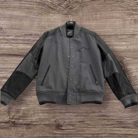 Jordan Black/Grey Leather Jacket Size XL