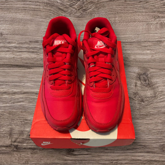 GS Nike Air Max 90 Triple Red Size 5Y (833412 606)