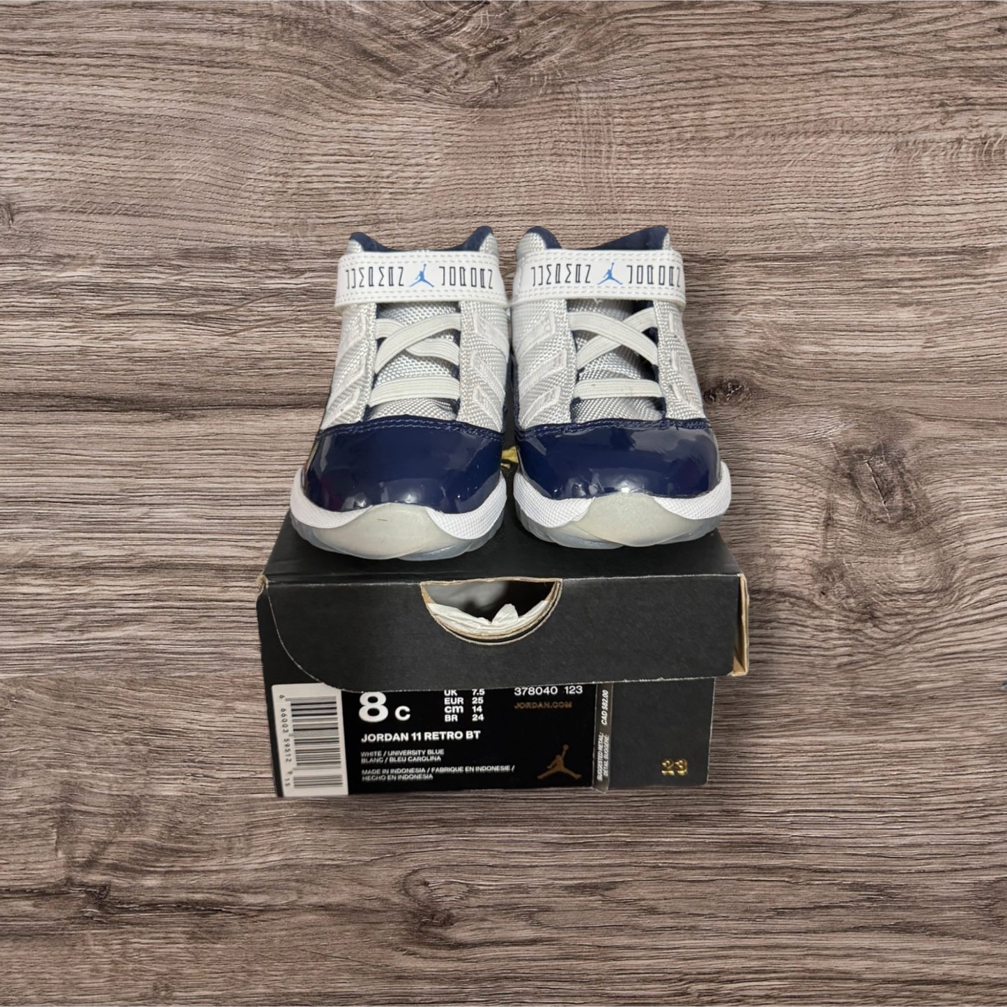 DS Infant Jordan 11 UNC Win Like 82 Size 8C (378040 123)